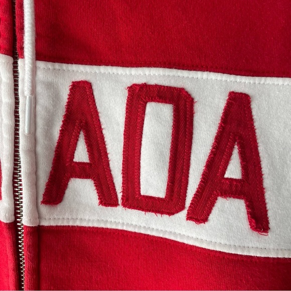 Hudson’s Bay Canada Olympic Zip Up Hoodie Sweater Red White Womens Size Small - Picture 5 of 8